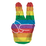 28" Rainbow Peace Sign Foil Balloon