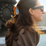 Solar Eclipse Hand-Painted King Charles Hair Claw