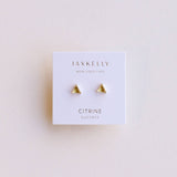 Mini Energy Gem Earrings - Citrine / Gold