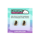 Enamel Stud Earrings - Raven