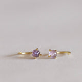 Huggies Earrings - Amethyst / Gold