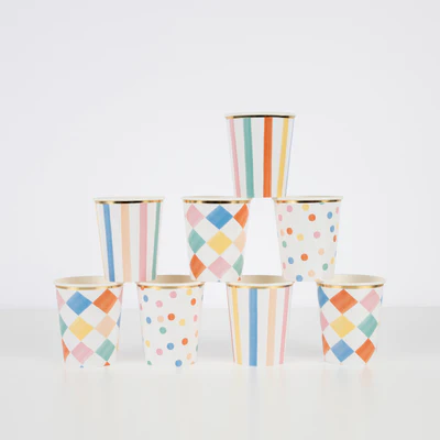 Meri Meri Colorful Pattern Small Cups