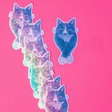 Slow Blink Cat - Sparkle Sticker