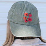 Embroidered Hat - Tomato Vine: Washed Green Color