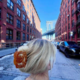 Solar Eclipse Hand-painted Pretzel Hair Claw
