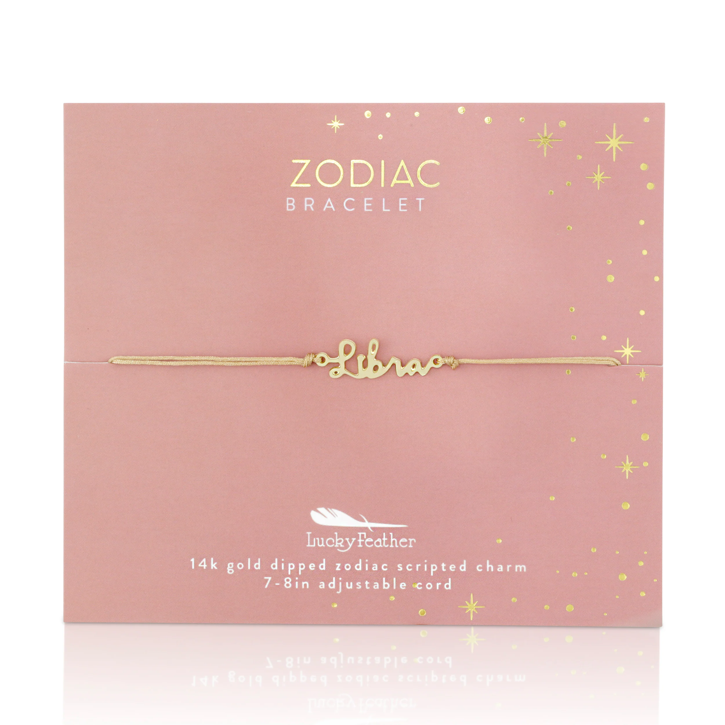 Libra script zodiac astrological gold bracelet