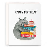 Liyana Studio Birthday Card - Book Lover Cat