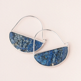 Stone Prism Hoop Earring - Lapis / Silver