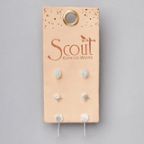 Gabby Stud Trio - Silver / Amazonite