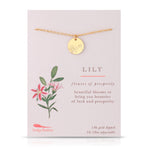 lucky feather botanical necklace lily