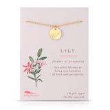lucky feather botanical necklace lily