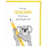 Koala Teacher Thank You Card