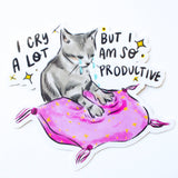 I Cry a Lot Cat - Sticker