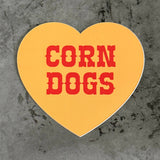Heart Shaped Sticker - 'Corn Dogs'