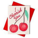 I Cherrish You - Risograph Love/Anniversary Card