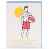 Old Balls Throwback Birthday Card