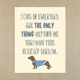 Dogs In Sweaters Holiday Card