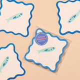 Crudite Letterpress Vellum Coasters - Sardine (Set of 4)
