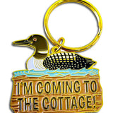 'I'm Coming to the Cottage' Canadian Wolf Bird Keychain
