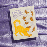 Falling For You - Risograph Love/Anniversary Card