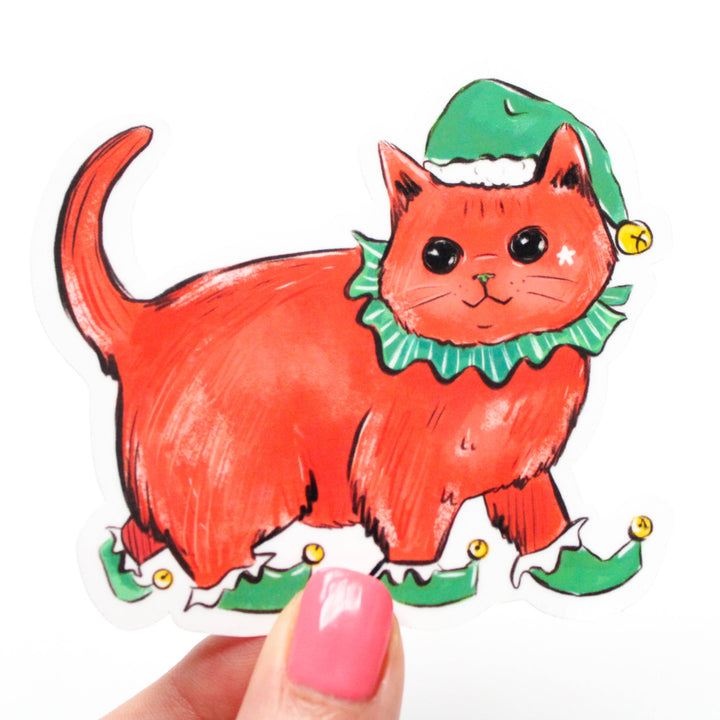 Elf Kitty Vinyl Sticker