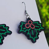 Retro 'Neon' Mistletoe Earrings