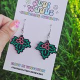 Retro 'Neon' Mistletoe Earrings