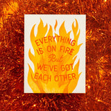 Everything Is On Fire - Risograph Love/Anniversary Card