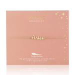 Aries script zodiac astrological gold bracelet