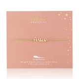 Aries script zodiac astrological gold bracelet