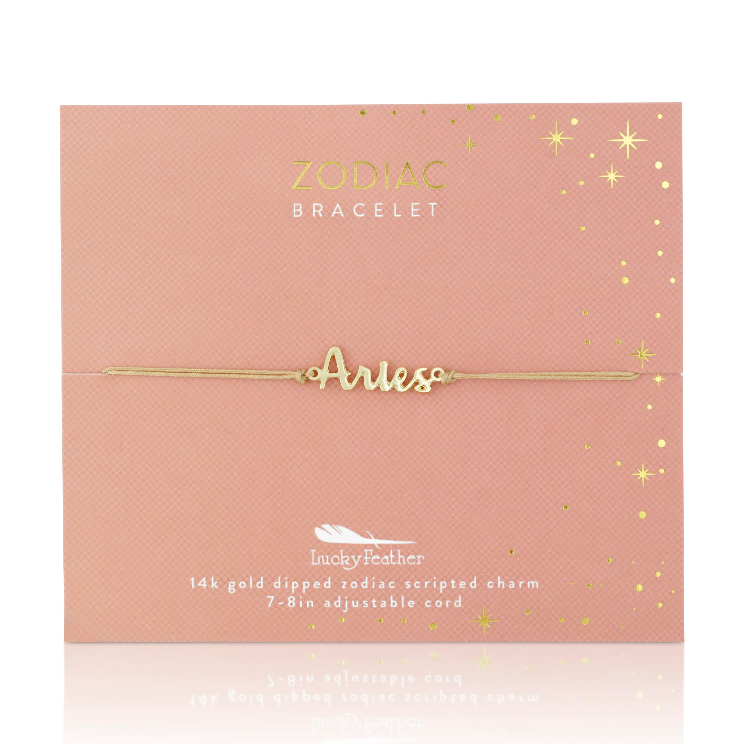 Aries script zodiac astrological gold bracelet