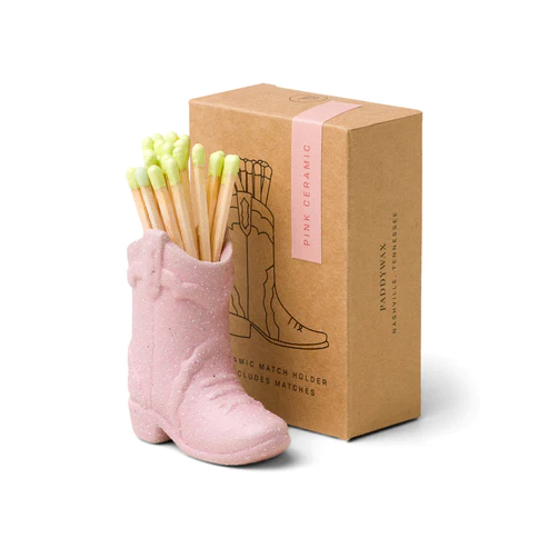 Paddywax Pink Cowboy Boot Match Holder