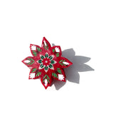 Hand-painted Christmas Flower Hair Clip