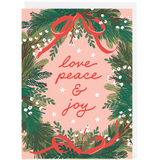 Love, Peace, & Joy Wreath Holiday Card
