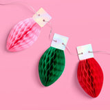 Let's Get Lit Holiday Banner w/ 3D Honeycomb Bulbs