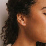 Mini Energy Gem Earrings - Green Onyx / Gold
