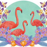 Art Print Pink Flamingos