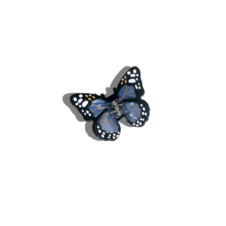 Solar Eclipse Hand-painted Mini Monarch Butterfly Hair Claw