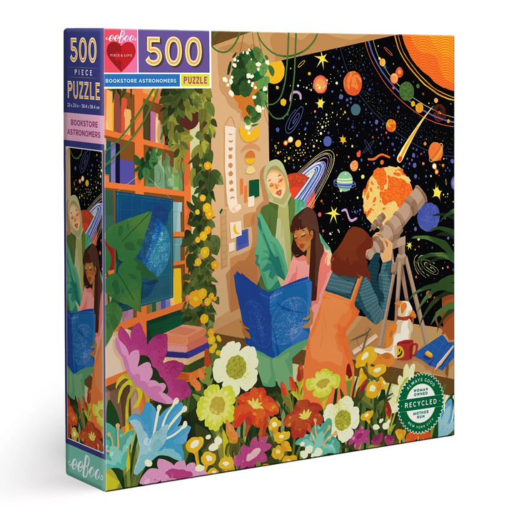 Eeboo 500 Piece Puzzle: Bookstore Astronomers