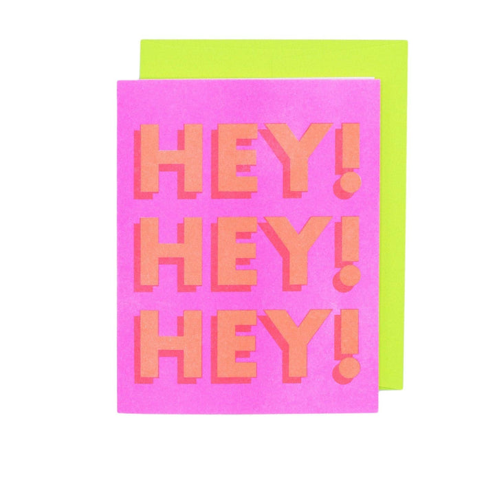 HEY! HEY! HEY! - Risograph Greeting Card