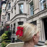 Hand-painted Red Bow Claw Hair Clip