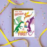 Fiery Flying Dragons Birthday Card