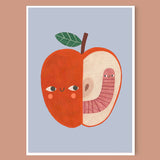 Apple & Worm 8x11 Print