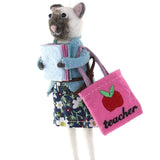 Cody Foster Felt Cat Teacher Ornament