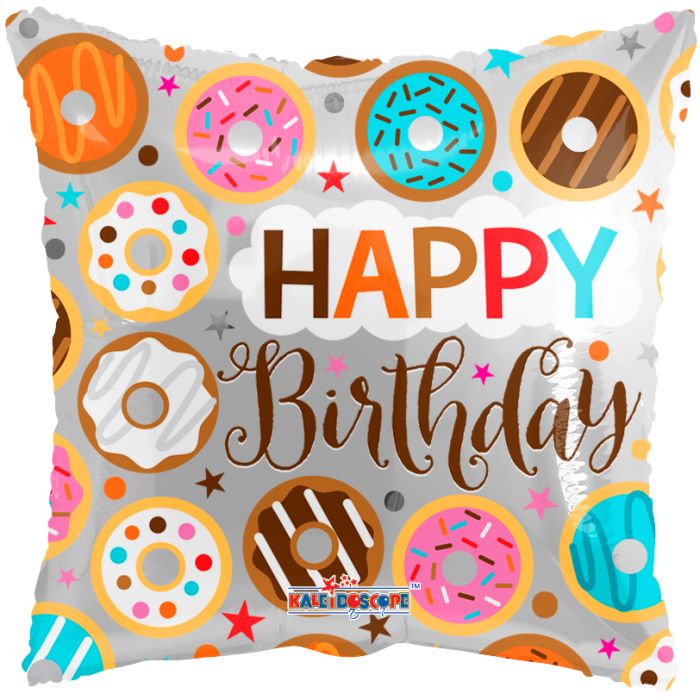 18" Happy Birthday Donuts Foil Balloon