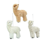 Kurt Adler Furry Alpaca Ornament - Assorted