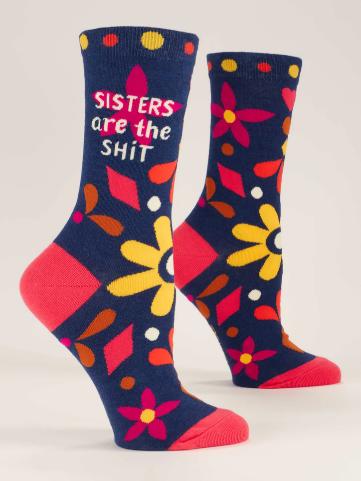 Blue Q Crew Socks Sisters Are the Shit