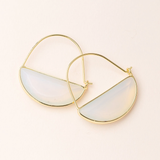 Stone Prism Hoop Earring - Opalite / Gold