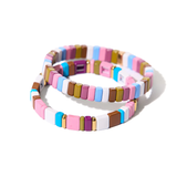 Malibu Sugar Lavender Waterfall Tile Bracelet - Pink Brown