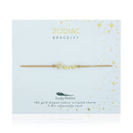 Pisces script zodiac astrological gold bracelet